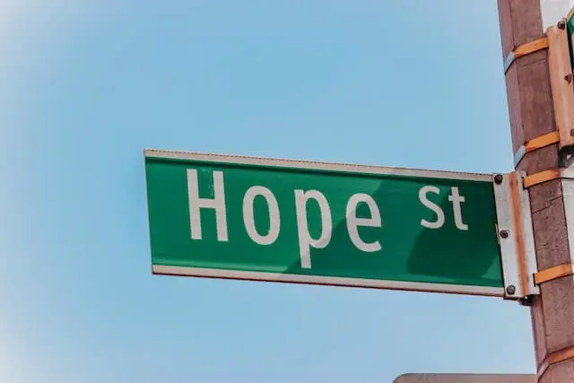 a hope street road sign