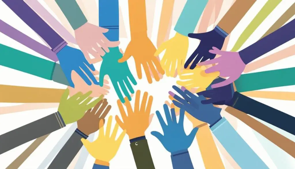 What colors represent unity 4 hues symbolizing harmony